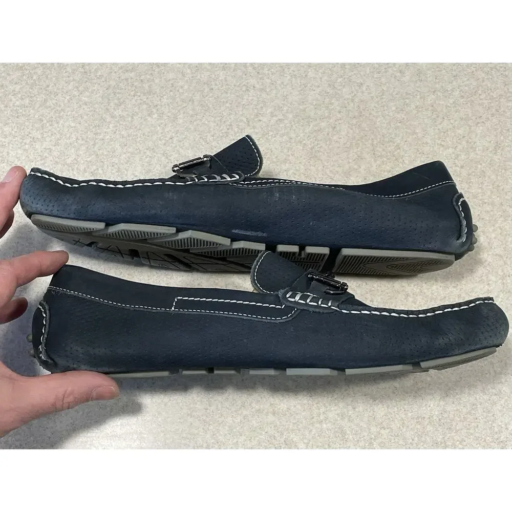 Men's Wallin & Bros Warren Blue Leather Loafer Driver Size 11.5 M Made In Brazil